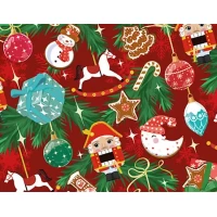 Бумага новогодняя для упаковки подарков 10 листов - 100 х 70 см 50г (PCZ10070-10-634)