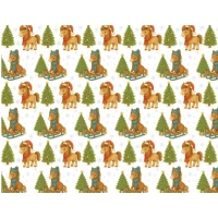 Бумага подарочная мелованная 80г, новогодняя, 100 х 70см -10 листов (PVM10-325NY)