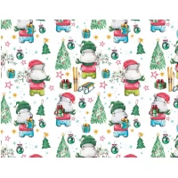 Бумага подарочная мелованная 80г, новогодняя, 100 х 70см -10 листов (PVM10-329NY)