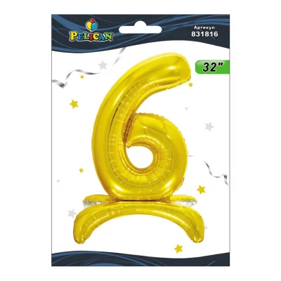 Цифра фольгированная на подставке Pelican 