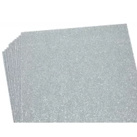 Фоамиран 1,7мм серебро  с глиттером  10листов  (самоклейка) (17GLKA4-016)