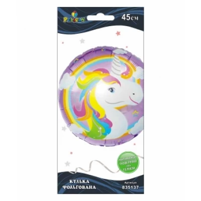 Шарик фольгированный Pelican, Единорог фиолетовый, 45см Разноцветный Pelican (835137)