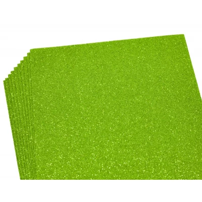 Фоамиран 1,7мм  светло зеленый с глиттером   10листов (17GLA4-051)