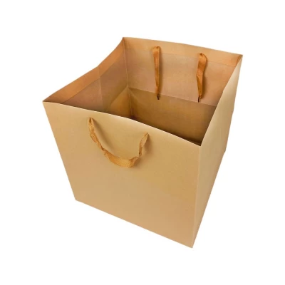 Пакет подарочный 260г, 25 x 25 x 25 см,  крафт, 12шт/уп (KR-2102 M)