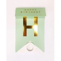 Гирлянда флажки HAPPY BIRTHDAY 16см, салатовый Зеленый Unison (871051-1)