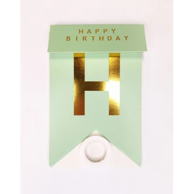 Гирлянда флажки HAPPY BIRTHDAY 16см, салатовый Зеленый Unison (871051-1)