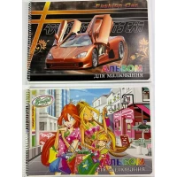 Альбом 30 л глиттер А4 спираль офсетная бумага 100 г/м² Unison (Ал 003)