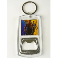 Брелок металлический  открывалка 8,5 х 4,5см Желто-синий Unison (1520-7)