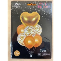 Набор из 7 шариков, ЗОЛОТО серце Разноцветный Pelican (836827-1  gold)