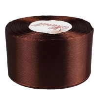 Атласная лента 4см (±5мм) x 33м Коричневый Marill (LA4033-32)