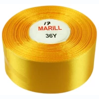 Атласная лента 4см (±5мм) x 33м Оранжевый Unison (LA4033-17)