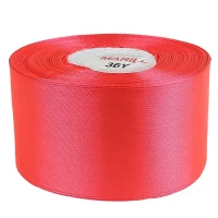 Атласная лента 4см (±5мм) x 33м Красный Marill (LA4033-23)