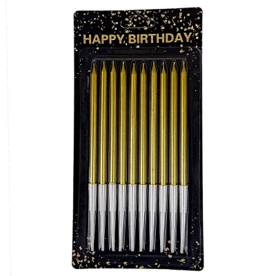 Набор свечей для торта 10 шт, желтое золото, 14 см Желтый Без бренда (040557/9333 yellow gold) Набор свечей для торта 10 шт, желтое золото, 14 см Желтый Без бренда (040557/9333 yellow gold)