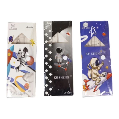 Набор линеек в конверте на кнопке. 4 предмета, 