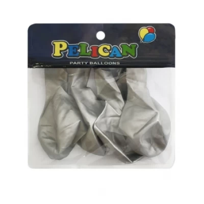 Шарики Pelican 12' (30 см), хром серебро, 5шт/уп Серебряный Pelican (813302)