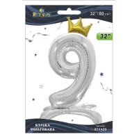 Шарик фольгированный цифра с короной на подставке Шарик фольгированный цифра с короной на подставке
