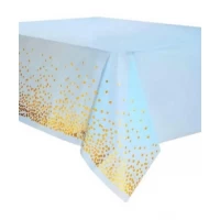Скатерть голубая 137 х 183см, Горошек золотой Розовый Без бренда (871034)