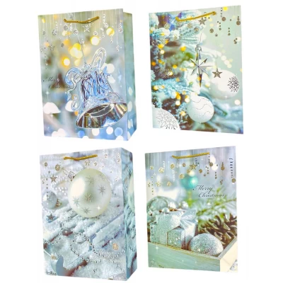 Пакет подарочный новогодний , 30 х 42,5 х 12cm 4 дизайна (Y-2816L(21816))