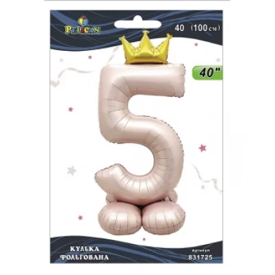 Шарик фольгированный цифра с короной на подставке Шарик фольгированный цифра с короной на подставке