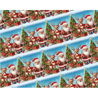 Бумага подарочная мелованная 80г, новогодняя, 100 х 70см -10 листов Разноцветный Unison (PVM10-276NY)