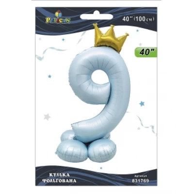 Шарик фольгированный цифра с короной на подставке Шарик фольгированный цифра с короной на подставке