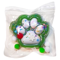 Таба лапка новогодняя 10см сквиш антистресс (712295 green - white)