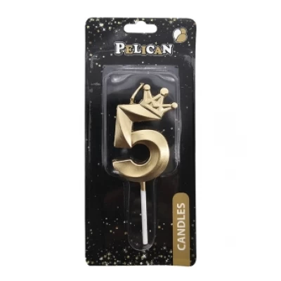 Свеча цифра 3D с короной Свеча цифра 3D с короной