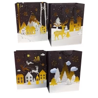 Пакет подарочный новогодний , 26 х 32 х 10cm 4 дизайна (6028M(2628))