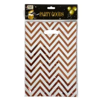 Пакеты подарочные полиэтиленовые 17 х 25см, 400мкм фольга, 10шт Белый Unison (10718 rose gold)