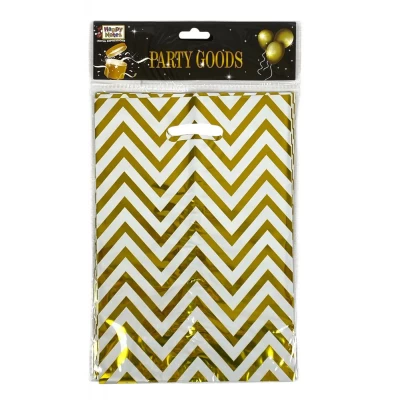 Пакеты подарочные полиэтиленовые 17 х 25см, 400мкм фольга, 10шт (10718 gold)