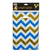 Пакеты подарочные полиэтиленовые 17 х 25см, 400мкм фольга, 10шт (10719 blue)