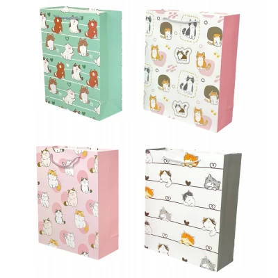 Пакет подарочный с фольгой 18 х 23 х 10см, 210гр, Котики (526C-S)