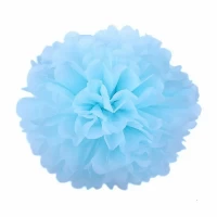 Помпоны декоративные бумажные 30см Голубые (0815-23   Blue)