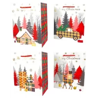 Пакет подарочный новогодний , 18 х 23 х 10cm 4 дизайна (746S) Пакет подарочный новогодний , 18 х 23 х 10cm 4 дизайна (746S)
