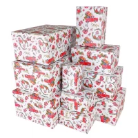 Подарочная новогодняя коробка прямоугольная 35,5 х 25 х 16см  , 10шт/наб (105773)