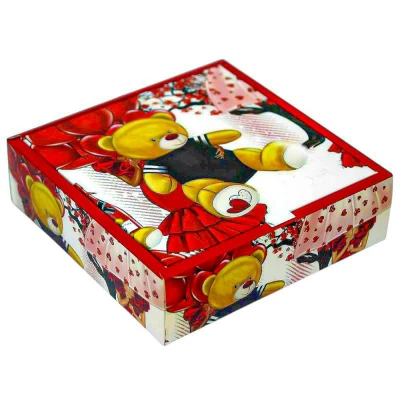 Подарочная коробка раскладная, 20 х 20 х 7см, 350гр  Мишка (H806-2S)