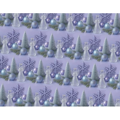 Бумага подарочная мелованная 80г, новогодняя, 100 х 70см -10 листов (PVM10-323NY)