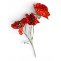 Ветка с маками, 65 см, красная (с30511)