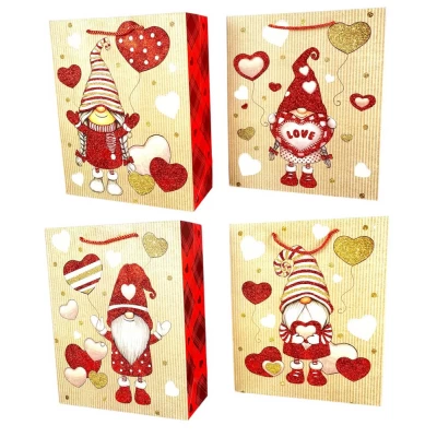 Пакет подарочный новогодний , 26 х 32 х 12cm 4 дизайна (678M)