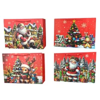 Пакет бумажный подарочный Новогодний  35 х 26 х 11см,210г/м2 (618-35)