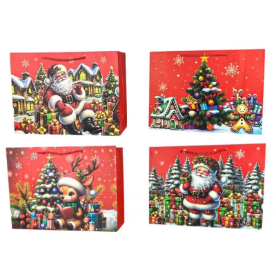 Пакет бумажный подарочный Новогодний  35 х 26 х 11см,210г/м2 (618-35)