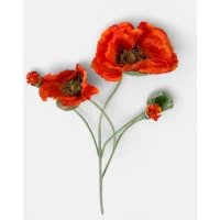 Ветка с маками, 65 см, оранжевая (с30511-5)