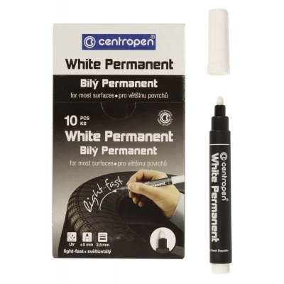 Маркер CENTROPEN Permanent White  2,5 мм белый (8586 белый)