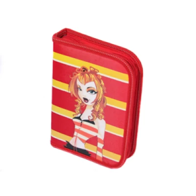 Пенал детский 1 змейка Красный Unicorn (Пн 015а.4)