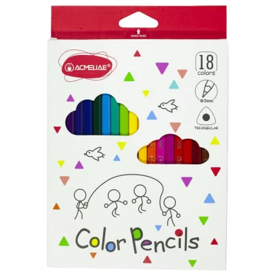 Набор карандашей 18 цветов треугольные 