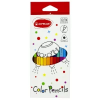 Набор карандашей 24 цвета-12шт треугольные 