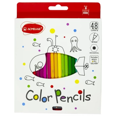 Набор карандашей 48 цветов шестигранные 