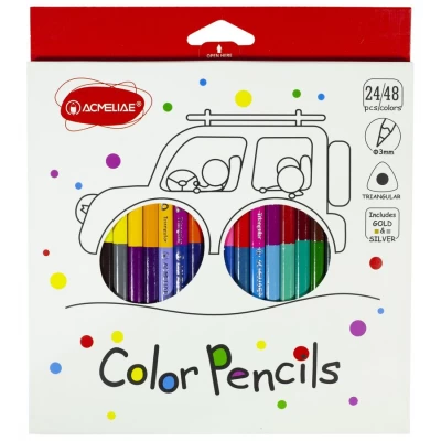 Набор карандашей 48 цветов/24 шт треугольные 