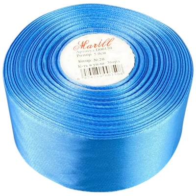 Атласная лента 5см (±5мм) x 33м Голубой Marill (LA5033-20)