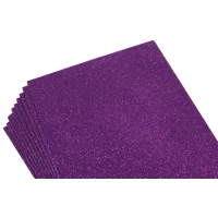 Фоамиран 1,8мм темно фиолетовый с глиттером (10 листов) (8960)